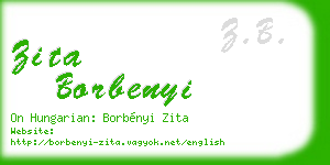 zita borbenyi business card